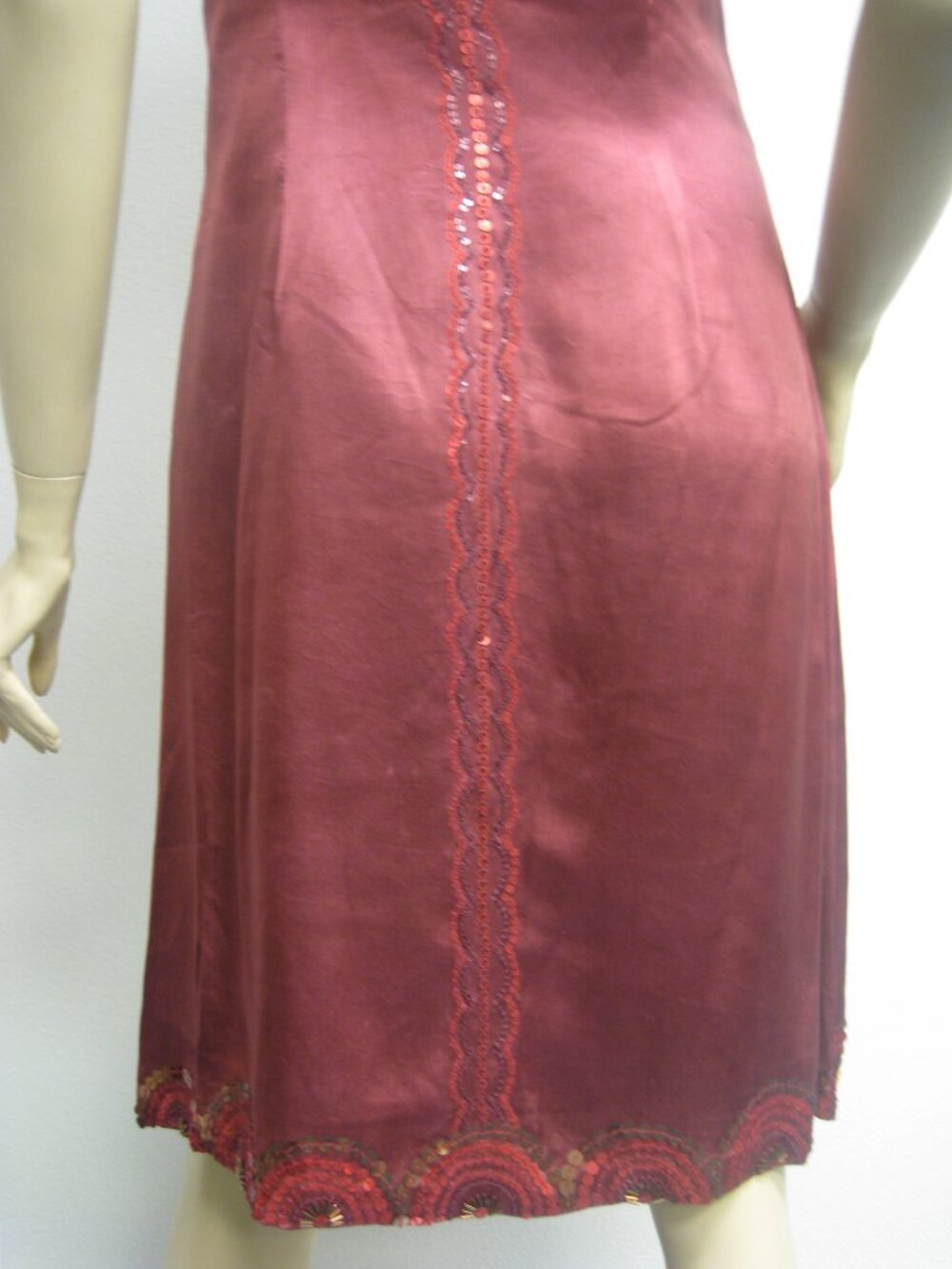 Sue Wong Nocturne Dress Y2K Cocktail #84 Flapper Halter Red Silk Sequin Art Deco - Picture 11 of 16